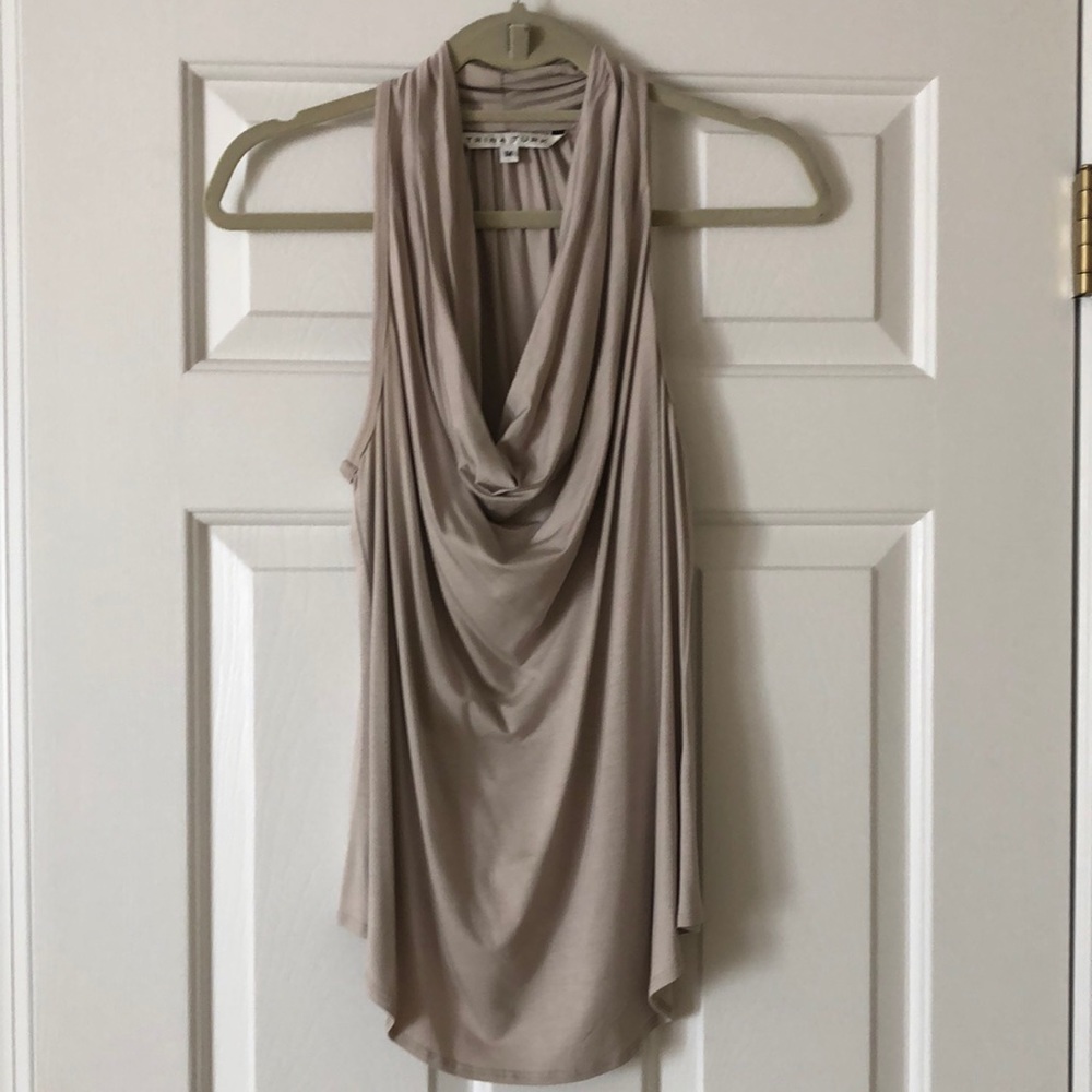 Trina Turk cowl neck tank with racer back